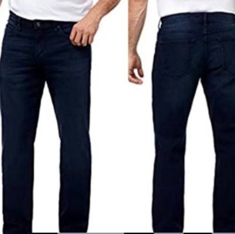 New CHAPS Mens Slim Straight Fit Jeans Tidal Dark Wash Deium